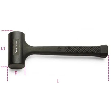 BETA Maillet sans rebond monobloc - 1391 - 65 mm - 380 mm