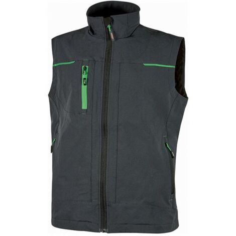 Gilet de travail sans manches SATURN Gris/Vert 5XL (1/2)