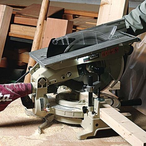 Scie à Onglets Makita LH1040F - Scie Sur Table Integrée, Capacité 91x95mm, Sécurité Anti-Redémarrage | Pour Bricolage