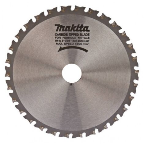 Makita – Lame de scie circulaire 136 mm – Alésage 20 mm – 30 dents pour découpe métal – Vitesse max 4500 g/min – Épaisseur 1,5 mm - B-07319
