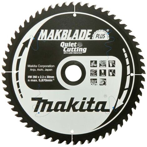 Makita B-32649 Makblade Plus Silenced TCT lame de scie 305x30 pour scies à onglets pour le bois (1/2)