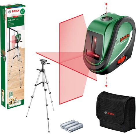 Bosch – Niveau laser multifonctionnel 2 lignes rouges – Précision ± 0,5 mm/m – Portée 10 m – Trépied inclus pour installation facile (1/10)