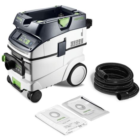 Festool – Aspirateur mobile professionnel 36L – Puissance d'aspiration réglable 5 niveaux – Système Autoclean pour nettoyage filtre – Classe M - CTM 36 EI AC
