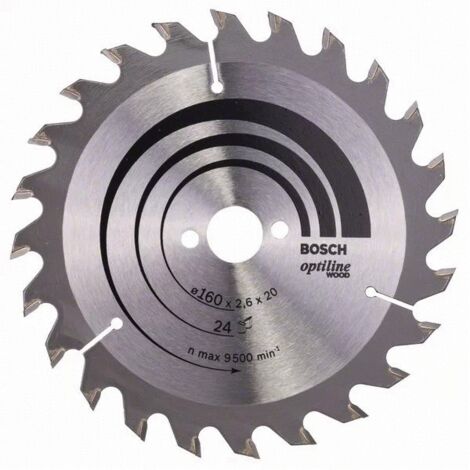 Bosch – Lame de scie circulaire 165mm pour bois dur – Alésage 30mm, 24 dents, coupe nette – 2608640602 (1/7)