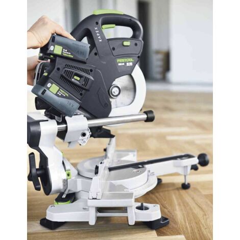 Festool – Scie à onglets sans fil 18V 216mm – Moteur EC-TEC sans balais – Profondeur de coupe 305x60mm – Angle d'onglet 60° – 576847 - KSC 60 EB