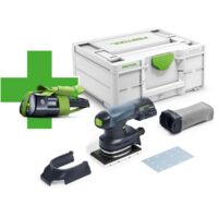 Festool – Ponceuse orbitale sans fil 18V – Moteur Brushless – Performances comparables à un outil filaire – Pour surfaces verticales et petites zones