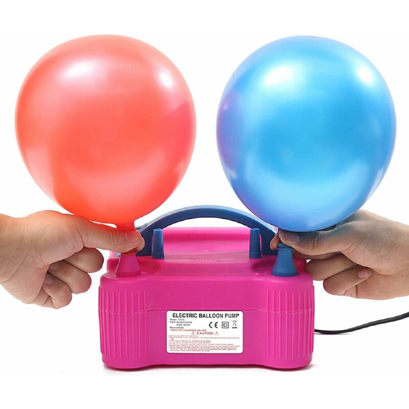 Elektrischer Luftballon, leistungsstarke tragbare Doppeldüsen-Blaspumpe  (AC220–240 V, 600 W) für Party, Hochzeit, Geburtstag, Aktivitäten und  Festival-Dekoration, Pink