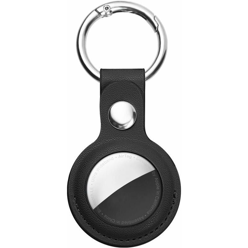 Schwarz)AirTag-Schutzhüllen aus Leder, AirTag-Schlüsselhalter