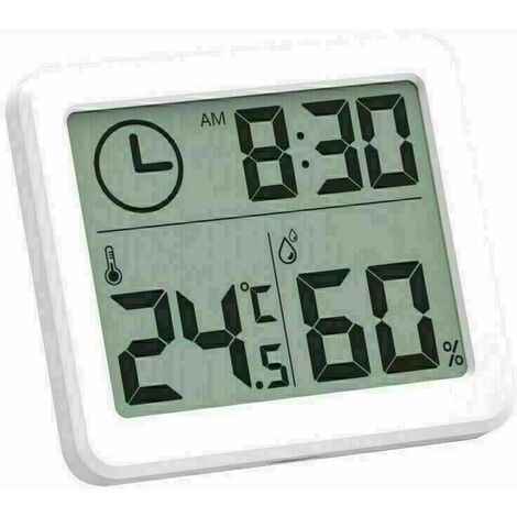 Weißes Mini-Hygrometer, 4 Stück, kleines digitales Thermometer, Hygrometer,  Monitor, Innen- und Außenfeuchtigkeitsmesser für Auto, Gewächshaus,  Zuhause, S