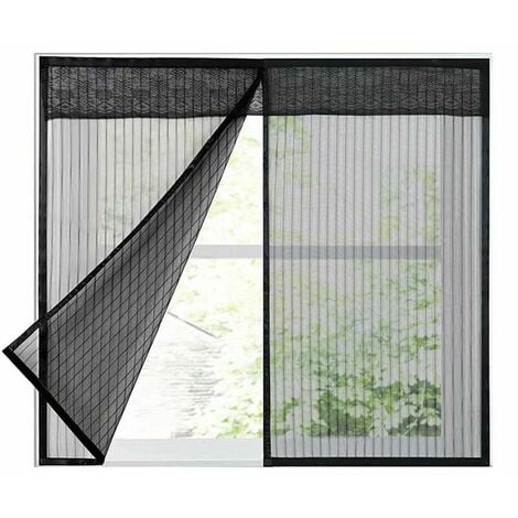 Moskitonetz für Fenster, magnetisches Moskitonetz, Moskitonetz mit Magic  Tape, Mückenschutz, Schwarz, 80 x 100 cm