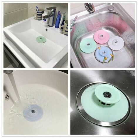 Set mit 5 Abflussstopfen aus Silikon für Badewanne und Waschbecken