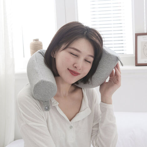 Pillow Twist Nackenkissen aus Memory-Schaum, zur Unterstützung von Nacken,  Taille und Beinen, mit tragbarem aufblasbarem