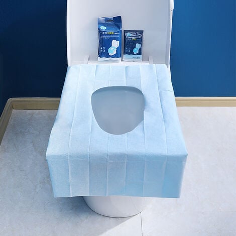 Blau – 20 Stück Toilettensitzbezug, schützender Toiletten-Einweg,  wasserdichter Toilettensitz, antibakterielles Toilettenpapier, tragbarer  Toilettensitzbezug für Reisen, Blau