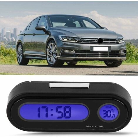 Auto-Thermometer-Voltmeter-Uhr, 2-in-1-Auto-Fahrzeug-Innenraum, Mini- Elektronikuhr, LED-Digitaluhr, Thermometer-Voltmeter