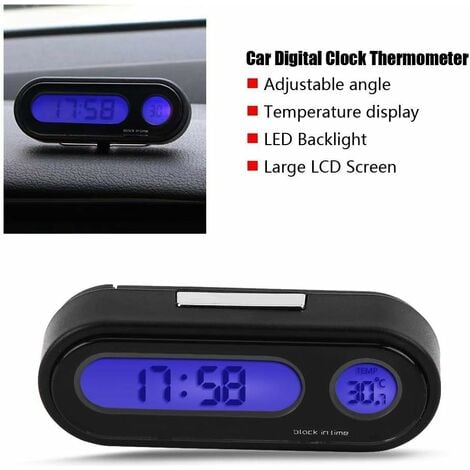 Auto-Thermometer-Voltmeter-Uhr, 2-in-1-Auto-Fahrzeug-Innenraum