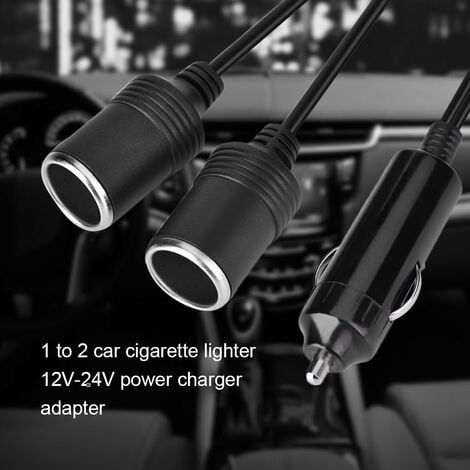 Auto Zigarettenanzünder Steckdose Stecker zu Buchse, DC 12V 24V Splitter  Adapter 1 zu 2 Splitter mit LED-Leuchten Stecker mit Sicherung