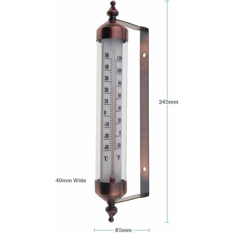 Außenthermometer mit Bronze-Effekt-Display – stilvolles  Außen-Gartenthermometer, geeignet für Gewächshaus, Garage, einfach  aufzuhängen