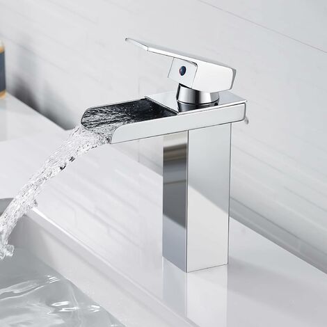 Messing-Waschtischarmatur Mit Wasserfallauslauf – 2 Griffe, Mattschwarz, Modern & Einfach Zu Montieren