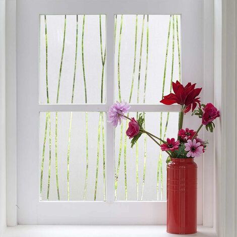 Fensterfolie Selbsthaftend Blickdicht Sichtschutzfolie Fenster 3D  Fensterfolie 45 x 200 cm Sichtschutz Glasfolie Statisch Haftend UV