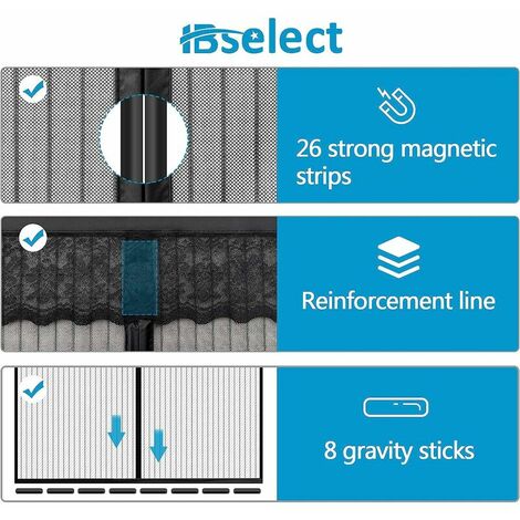 Magnetischer Moskitonetz-Türvorhang, Anti-Fliegen-Moskitonetz-Klebestreifen  für Türen, ultrafeines Netz mit leistungsstarken Magneten, für Kinder