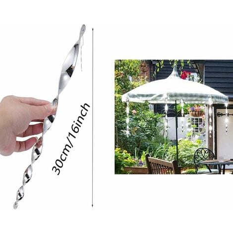 Silber) 10 Stück Vogelabwehr, reflektierende Vogelabwehr, 30 cm, 360 Grad  reflektierende Lichtspirale für Balkone, Obstbäume, Gemüsegärten.
