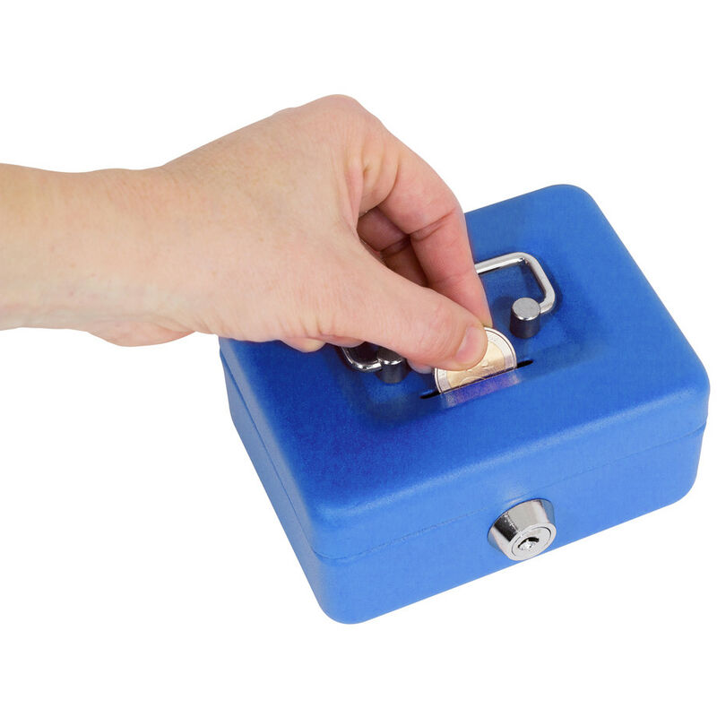ARREGUI Elegant C9215 Geldkassette aus Stahl, Geldbox, 15 cm breit, Abschließbare Kasse mit Geldeinsatz, Kleine Geldkassette mit Schlüssel und  Münzeinsatz/Geldeinsatz, Geldkasse