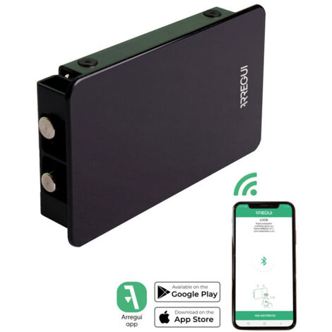 ARREGUI KAMO Smart Schloss für Türen, Unsichtbares Intelligentes Türschloss, Schlüssellos mit Smartphonekontrolle, Elektronisches Buetooth Sicherheitsschloss, Smart Lock Schwarz CI20N