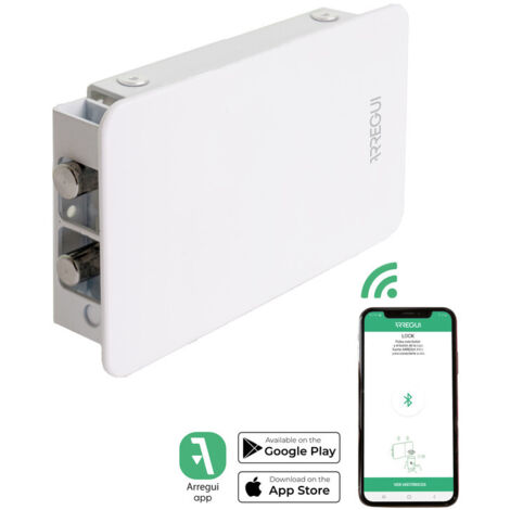 ARREGUI KAMO Smart Schloss für Türen, Unsichtbares Intelligentes Türschloss, Schlüssellos mit Smartphonekontrolle, Elektronisches Buetooth Sicherheitsschloss, Smart Lock Weiß CI20B