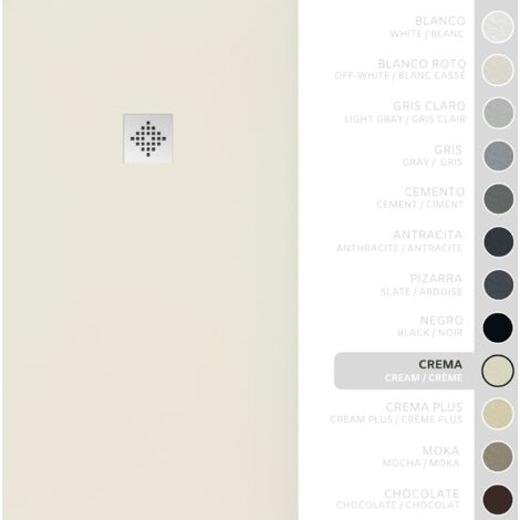 SOULBATH Receveur de Douche -Résine -Gel Coat -Texture Lisse/Pierre -Antidérapant -Couleur Crème - 110x90- Extra plat 3cm. Bonde de Vidage incluse - Standard (1/5)