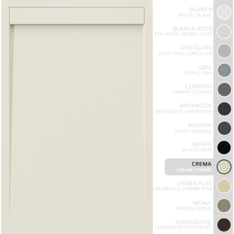 SOULBATH Receveur de Douche -Résine -Gel Coat -Texture Lisse/Pierre -Antidérapant -Couleur Crème 140x80 Extra plat 3Cm Conception Minimaliste