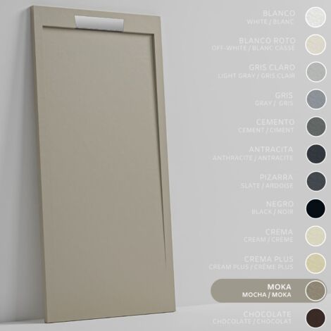 SOULBATH Receveur de Douche - Résine - Gel Coat - Texture Lisse/Pierre - MOKA - Antidérapant- 130x90 Extra plat 3cm- Conception Élégante (1/5)