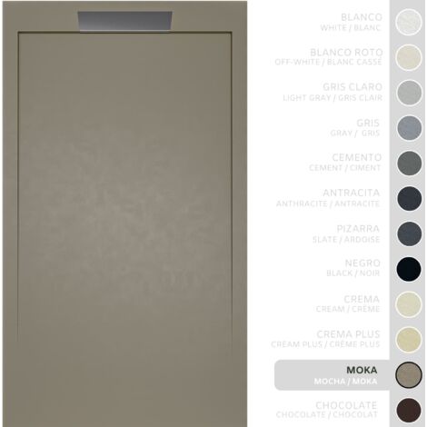 SOULBATH Receveur de Douche - Résine - Gel Coat - Texture Lisse/Pierre - MOKA - Antidérapant- 120x80 Extra plat 3cm- Conception Élégante (1/5)