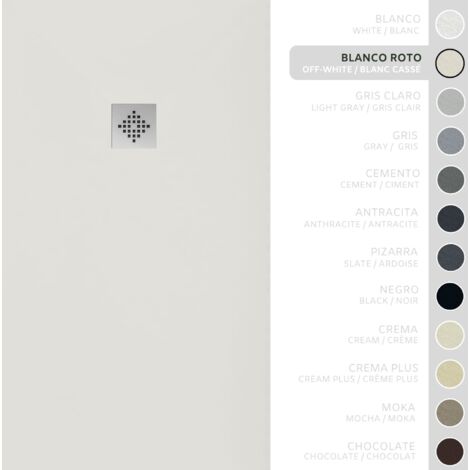 SOULBATH Receveur de Douche -Résine -Gel Coat -Texture Lisse/Pierre -Antidérapant -Couleur Blanc Cassé - 75x75- Extra plat 3cm. Bonde de Vidage incluse - Standard (1/5)