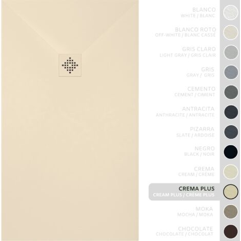 SOULBATH Receveur de Douche -Résine -Gel Coat -Texture Lisse/Pierre -Antidérapant -Couleur Crème Intense - 130X75- Extra plat 3cm. Bonde de Vidage incluse - GRILLE MÊME COULEUR (1/5)