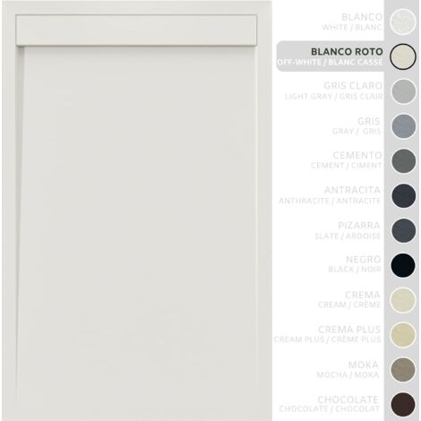 SOULBATH Receveur de Douche -Résine -Gel Coat -Texture Lisse/Pierre -Antidérapant -Couleur Blanc Cassé 200x90 Extra plat 3Cm Conception Minimaliste (1/5)