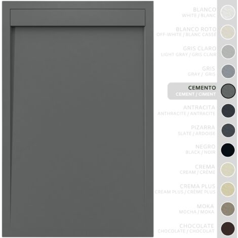 SOULBATH Receveur de Douche -Résine -Gel Coat -Texture Lisse/Pierre -Antidérapant -Couleur Gris Ciment 190x80 Extra plat 3Cm Conception Minimaliste (1/5)