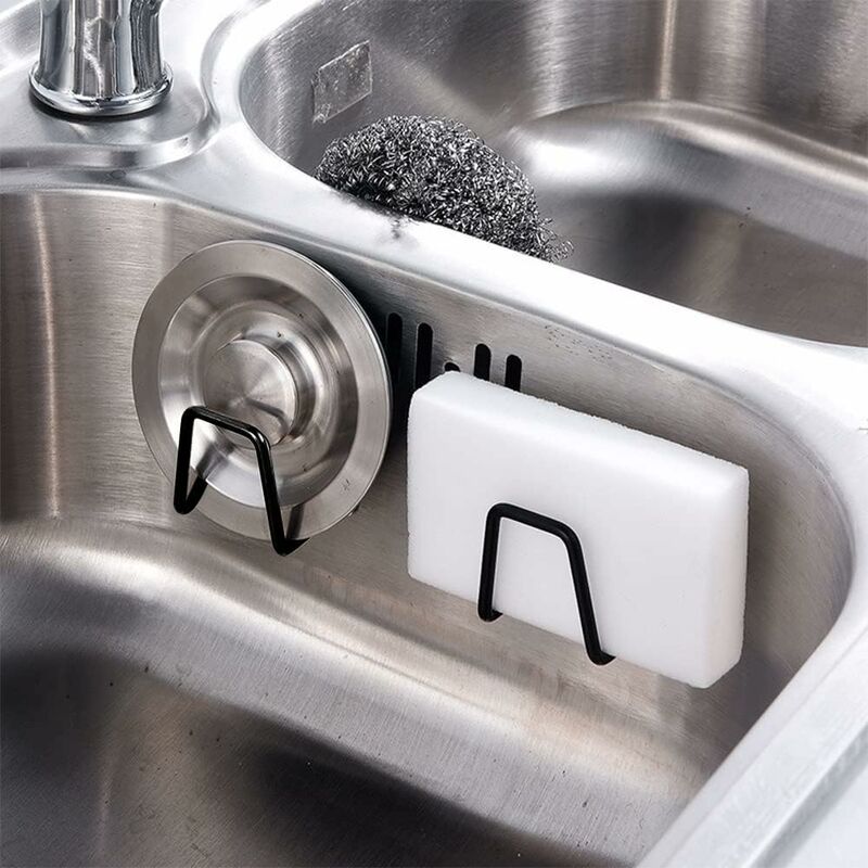 Lot De 4 Porte-éponges Auto-adhésifs Inox 304 - Pour évier Cuisine Ou Salle De Bain - Gain De Place Sans Perçage