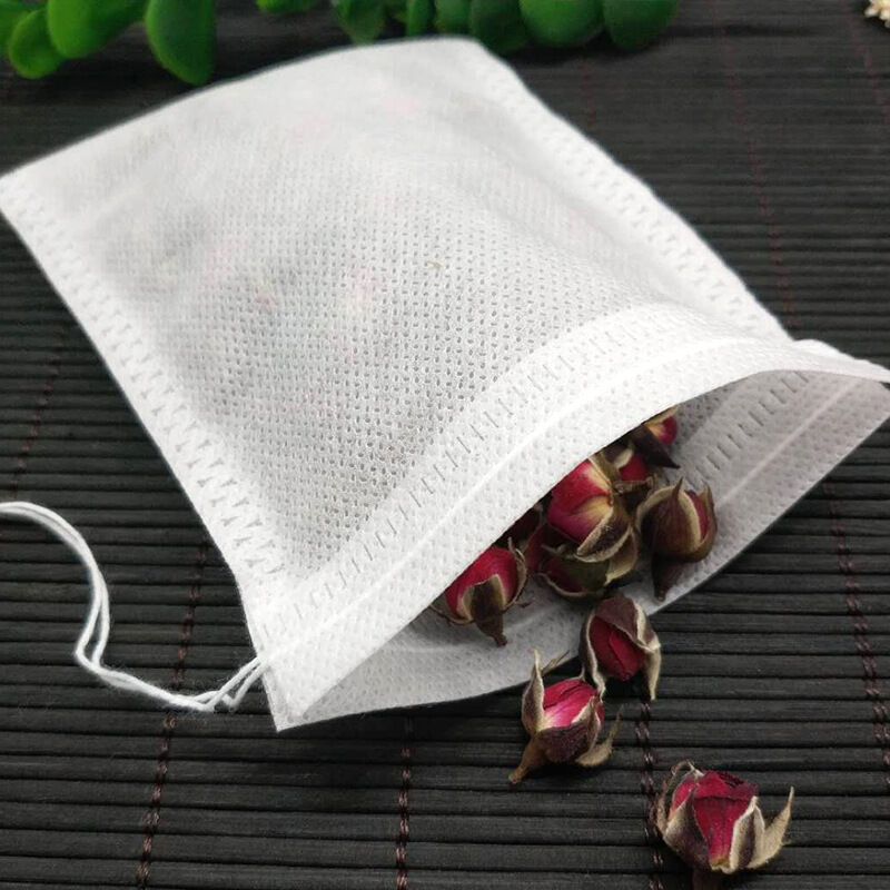 100 Sachets De Thé Jetables En Non-tissé - Avec Cordon De Serrage - Pour Thé En Vrac, Tisanes, épices - Taille Standard
