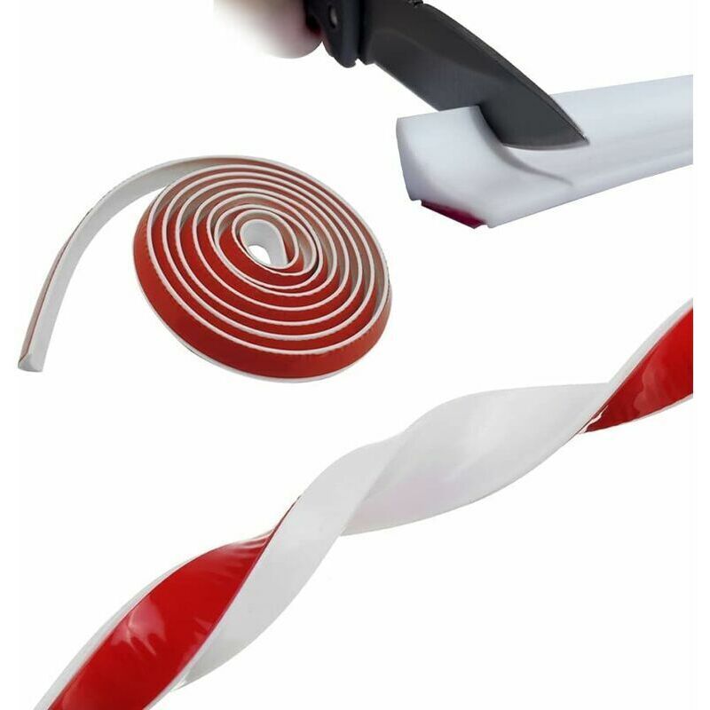 1 Rouleau De 2 M De Silicone Waterstop Pour Douche - Barrière De Séparation Humide Et Sèche Facile à Installer, Blanc Pour Salle De Bain | Leroy Merlin