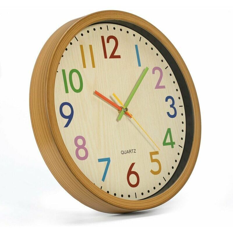 Horloge Murale Ronde Silencieuse Sans Tic-tac - 25 Cm - Design Moderne Pour Salon, Cuisine, Bureau