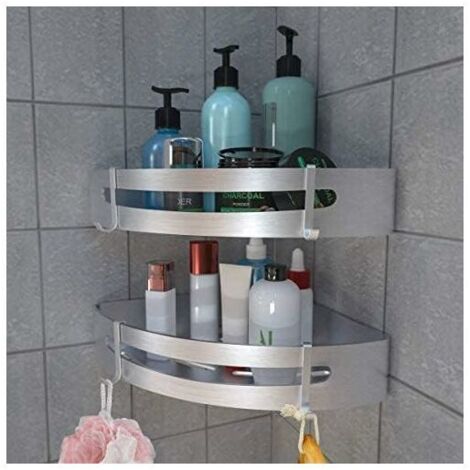 Étagère De Douche Sans Perçage - Panier Réglable à Ventouses, Grande Capacité, Avec Trous De Drainage, Pour Salle De Bain Et Cuisine