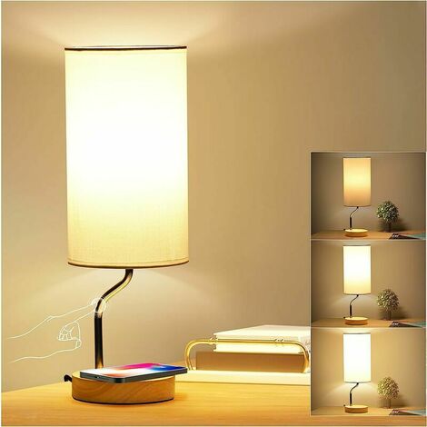 Lampe LED tactile à intensité variable avec chargement sans fil JOY LED/6W/230V+USB  blanche