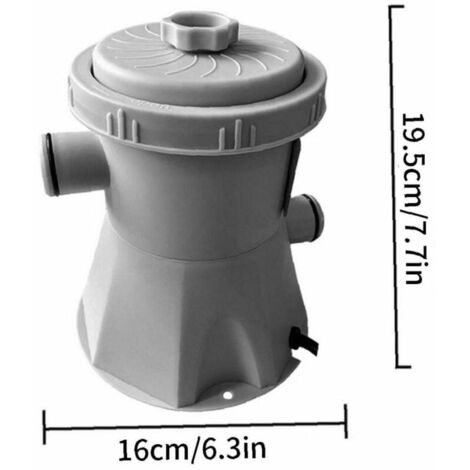 Pompe De Filtration Pour Piscine Hors-Sol 330 GPH - 16W, Avec 2 Cartouches Filtre Et Tuyaux - Pour Pataugeoire, Petit Bassin