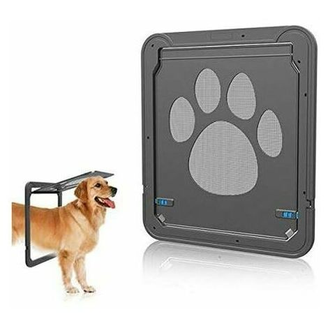 Chatière pour Chien Chat chatière à Puce Porte pour Chiens Grands Chatière pour Porte moustiquaire Verrouillage à 4 Positions