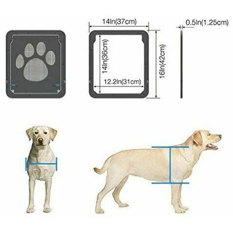 Chatière pour Chien Chat chatière à Puce Porte pour Chiens Grands Chatière pour Porte moustiquaire Verrouillage à 4 Positions