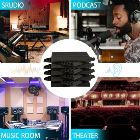 LaBlanc - Mousse Acoustique Autocollante - Lot de 12 Panneaux Acoustique, 30 X 30 X 2.5cm Mousse Anti Bruit, Gaming, Podcasting, Studio d'enregistrement, Bureaux