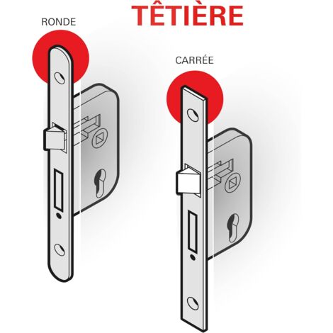 Serrure De Porte Encastrée Basi - Pour Tube 40 Mm, Axe 60 Mm, Réglable Droite/gauche, Acier Robuste