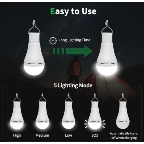 USB Ampoule Rechargeable Avec Télécommande, 7W LED Ampoules