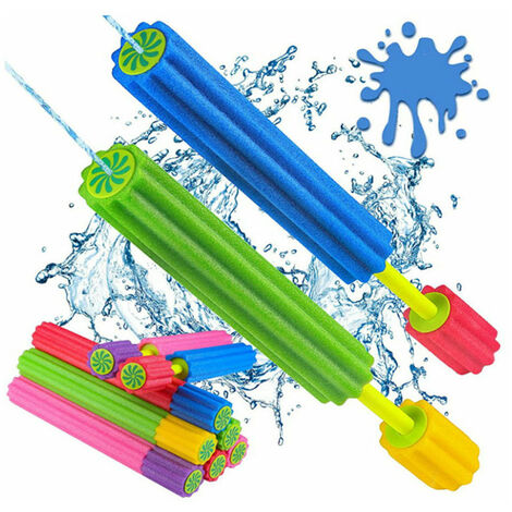 Jouets de pistolet à eau pour enfants, 2 pistolets à eau puissants de  grande capacité et de 33 pieds de longue portée pour les sports nautiques  d'été Jardin de plage bleu (rose +