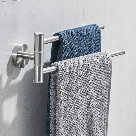 Anneau Porte-serviette Adhésif Inox Doré – Diamètre 16 Cm, Pivotant 180° – Fixation Sans Perçage Pour Salle De Bain